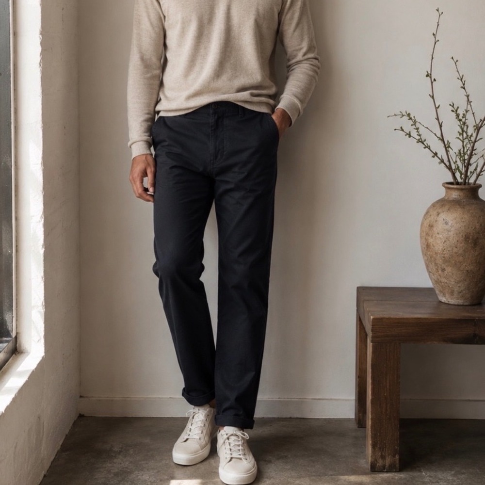 Buck Mason Officer Pants Slub Twill Black Cotton Chino Trousers - 31